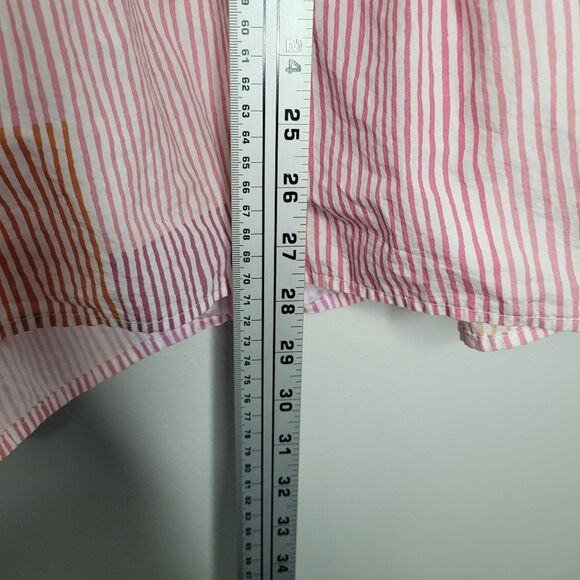 Maeve Anthropologie Gable Puff Sleeve Tiered Striped Tunic Cute Size Medium - Picture 7 of 7